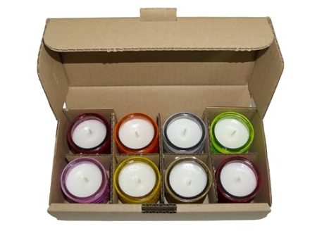 (1 Unidad Modelo Aleatorio) Velas Naturales de Citronela en Frascos de Vidrio Multicolor - Cera Vegetal y Mecha de Algodón, 18 Horas de Combustión por Vela, Sin Parafina ni Plástico Embalaje Deteriorado For Sale